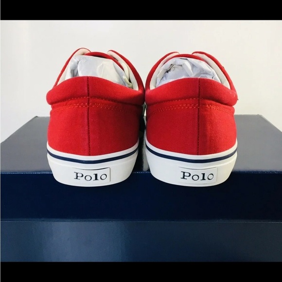 BRAND NEW Polo Ralph Lauren Harpoon SK VLC Red Washed Canvas Size 10.5 - Picture 2 of 8